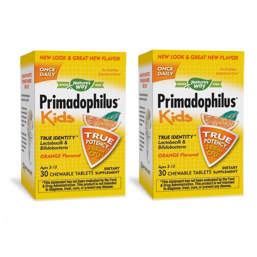 [BRSRMGIOOEFBQDTX] Nature's Way Primadophilus Kids 3 Billion, 30 Chewables - (Pack of 2)
