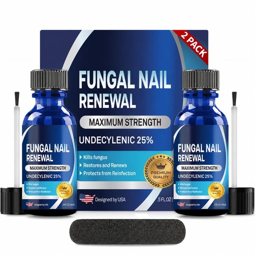 [BRSRGCDRCJYRE2D2] Toenail Fungus Treatment Extra Strength - Nail Repair with 25% Undecylenic Acid & Tea Tree Oil : Fingernails for Damaged Nails and Thick Toenails- 2Pcs
