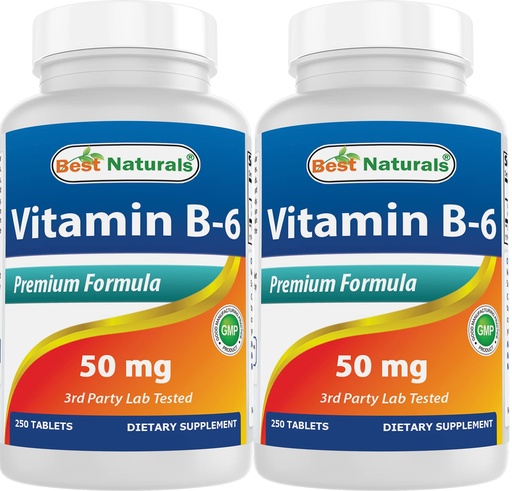 [BRSW2AYFAQPAKGTV] Best Naturals Vitamin B6 50 mg 250 Tablets (250 Count (Pack of 2))