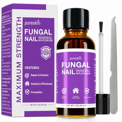 [BRSRGFINBV5AMDTL] Toenail Fungus Treatment Extra Strength Kit, Fungal Nail Renewal Kit for Toenails Fingernails, Day&Nighttime Nail File & Nail Repair Liquid with 25% Undecylenic Acid For Thick or Discolored Nails -1Oz