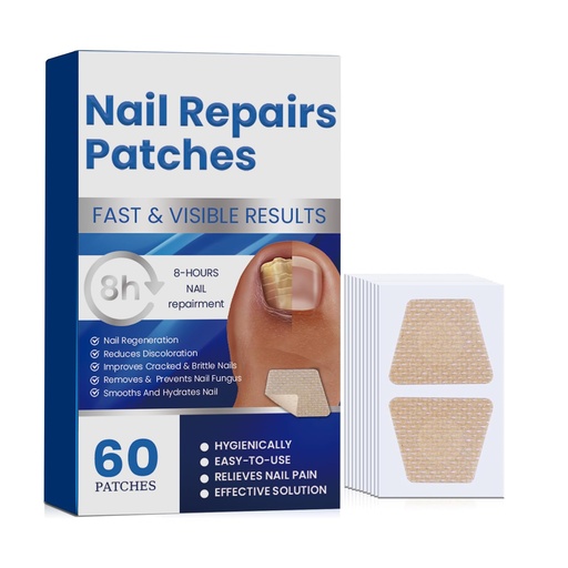 [BRSRYED5PMBR63L3] Toenail Fungus Treatment Extra Strength, 60Pcs Fungal Nail Patches for Damaged Nails, 8-Hour Nighttime Renewal & Natural Hydrogel Nail Repair Patches