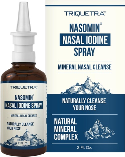 [BRSRMYALDJ7QYCTU] Nasomin® Iodine Nasal Spray – Cleanses & Refreshes Your Nasal Passages – Iodine & Fulvic Acid Blend – 150+ Uses Per Bottle – 100% Natural Mineral Formula – (2 oz. Bottle + Nasal Sprayer)