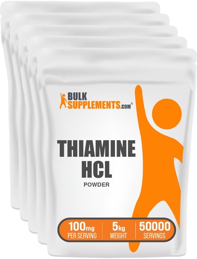 [BRSWIAY5OYNRSYLE] BulkSupplements.com Thiamine HCl Powder - Thiamine Hydrochloride - Thiamine B1 Supplement - B1 Vitamins - Thiamine 100mg - Thiamine Powder - 100mg per Serving (5 Kilograms - 11 lbs)