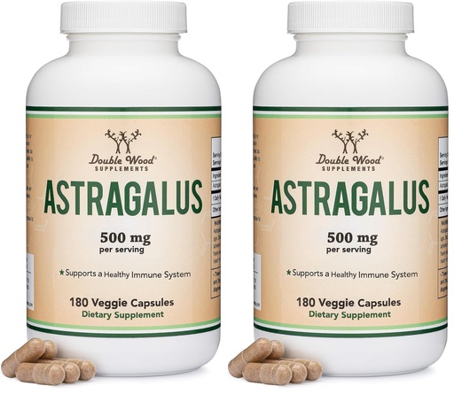 [BRSREAACAABWE2T6] Double Wood Supplements Immune Boosting Astragalus 500mg 180 Capsules - Rich in Flavonoids and Polysaccharides - Non-GMO, Gluten Free, Third Party Tested (Pack of 2)