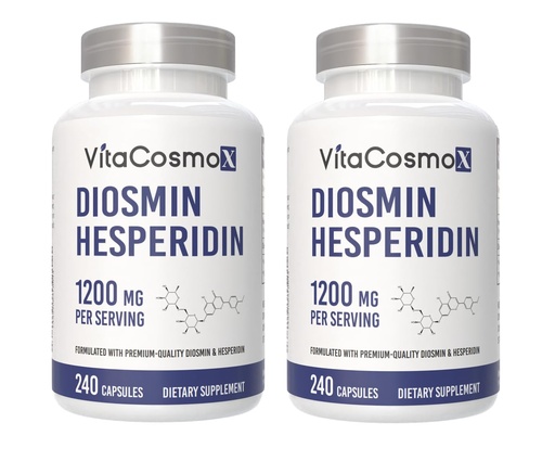 [BRSRGH33CMCA2G3O] Diosmin Hesperidin 1200 mg Complex, 240 Capsules, Citrus Bioflavonoids Rich Fruit Extract, 100% Vegetarian, Non-GMO & Gluten Free (240 Count (Pack of 2))