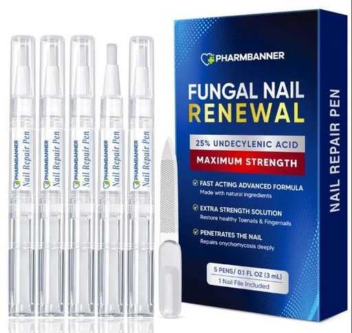 [BRSRYYYHBAFQAC3A] Extra Strength Nail Care Solution: Natural Formula – Complete Nail Restoration Kit with Nail File for Thick, Discolored & Brittle Nails