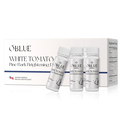 [BRSRYYY3BUIA4E3G] OBLUE White Tomato & Pine Bark Brightening Drink, Antioxidant Supplement | with Patented Tomesoral® White Tomato Powder, Pine Bark, Vitamin C & B3 – Supports Radiant, Even Skin Tone