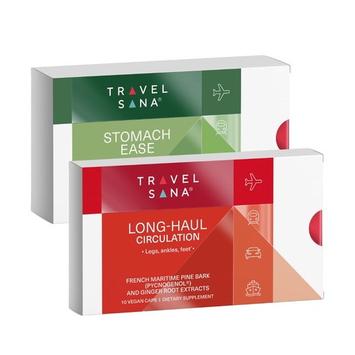 [BRSRGCQOB4IQ23YV] Travel Comfort & Circulation Support Bundle (Long-Haul Circulation 10 Caps + Stomach Ease)