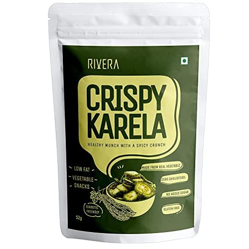[BRSW2AT2BMNGYAYZ] Rivera Karela Chips/Bitter Gourd Chips Tasty and Healthy Diabetic Snacks 52g Each (Pack of 2)