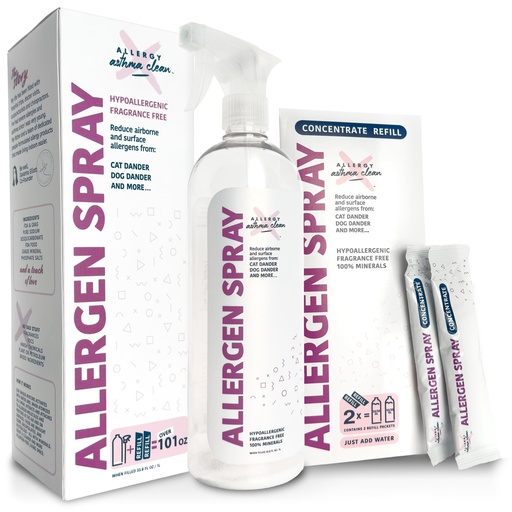 [BRSW2FIKPICWM3DF] Allergy Asthma Clean Allergen Spray, Pets, Dust Allergies & More, Air & Surface Control, Just Add Water, Bottle Plus Two Refills, Over 100oz Total | Bottle plus Two Refills, Backed by Science, Fragrance Free, Air & Surface Home Control, Made in the USA, Family-owned