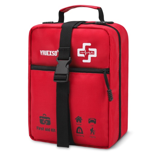 [BRSRMFAHOQBGEA3X] VRIEXSD 400 Piece Large First Aid Kit Premium Emergency Kits for Home, Office, Car, Outdoor, Hiking, Travel, Camping, Survival Medical First Aid Bag, Red