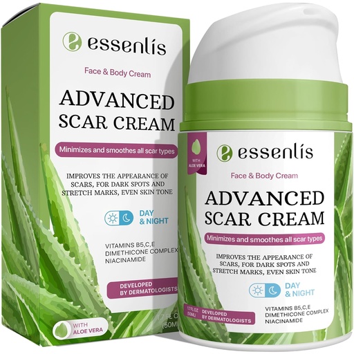 [BRSRAFANO55RY2D4] Scar Removal Cream for Women & Men, Rapid Repair of New Old Scars, Spots, Burns All Natural Treatment with Vitamin E, B5, C, Aloe Vera, 1.7 Fl Oz
