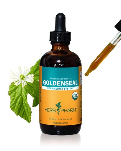 [BRSWIYQ7BMEBWGDE] Herb Pharm Certified Organic Goldenseal Liquid Extract for Respiratory System Support, 4 Oz*