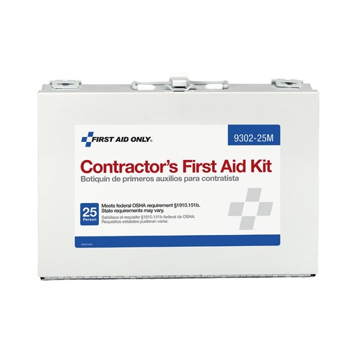 [BRSWIZA3BUNAIADA] First Aid Only 9302-25M 25-Person Contractor's First Aid Kit for Home Renovation, Job Sites, and Construction Vehicles, 178 Pieces, White