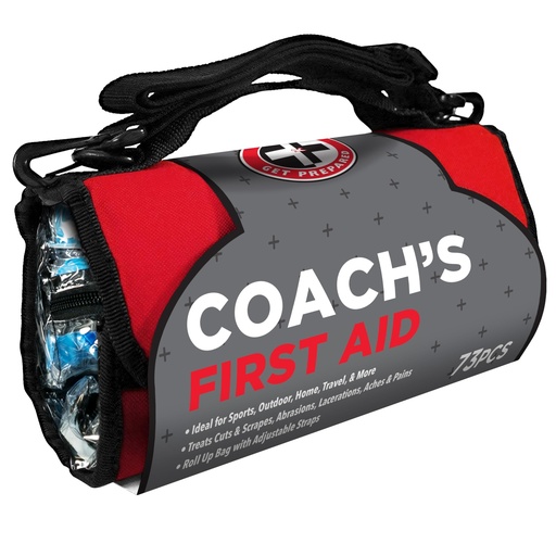 [BRSWGZY6CUCBADL3] Be Smart Get Prepared 73-Piece Coach’s and Team Sports First Aid Kit in Roll up Bag: Clean, Treat, Protect Cuts, Scrapes. Home, Office, Car, School, Travel, Hunting, Outdoor, Camping, FSA HSA