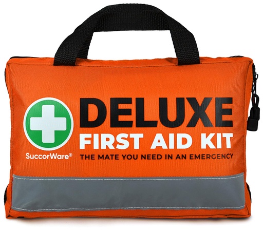 [BRSREGQZBF6QICDZ] SuccorWare 380 Pieces Deluxe First Aid Kit Compact Trauma Medical Kits with Assorted Bandages, Instant Cold Pack, Emergency Blanket for Home, Travel, Camping, Vehicle, Emergency Kits(Orange)