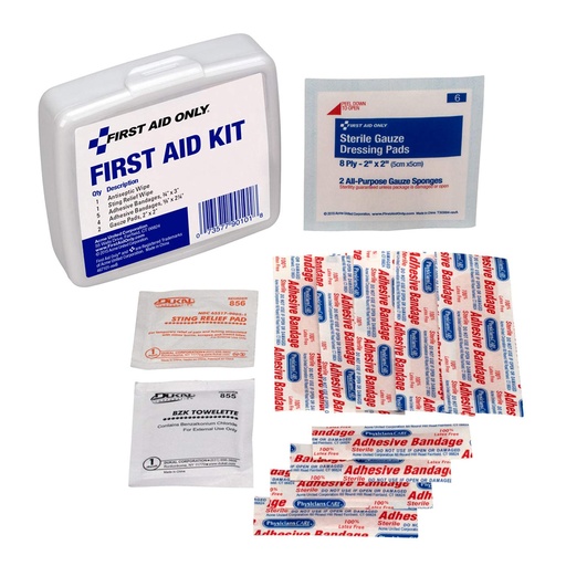 [BRSWIZT7O4FGCGDU] First Aid Only PhysiciansCare On-The-Go Emergency First Aid Kit for Home, Work, and Travel, 13 Pieces (Antiseptic wipes, Sting Relief wipes, Gauze pads, Bandages)