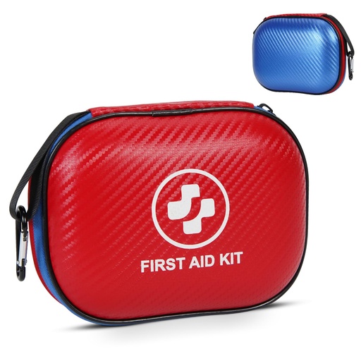 [BRSREFQ3OJ6WOF3X] Small First Aid Kit - 185 Pieces Waterproof Emergency Kit for Home, Car, Office, Travel, Camping, Hiking & Outdoor - Portable Hard Case Survival Kit with Premium Supplies(Blue/Red)