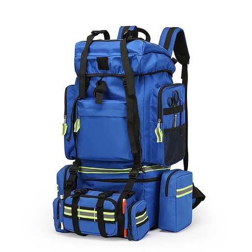 [BRSRGCD2CAHRQETB] First Aid Kit, Waterproof Multi-Pocket Medical Backpack, Adjustable Length, Reflective Strip Design for Professionals and Outdoorsmen