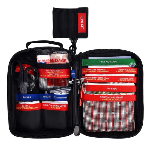 [BRSREHT7BFYAAHT6] Compact First Aid Kit for Emergency - Basic Emergency Kit for Dorm,Hiking, Backpacking, Camping, Traveling, and Cycling -Small First Aid Kits