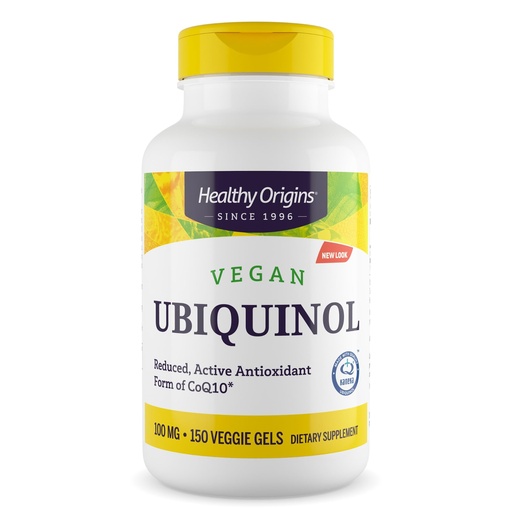 [BRSWYFL4C56BYDLJ] Healthy Origins Vegan Ubiquinol (Active Form of CoQ10), 100 mg - Kaneka Ubiquinol Supplements for Heart Health & Antioxidant Support - Gluten-Free & Non-GMO Supplement - 150 Veggie Gels