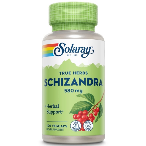 [BRSWIYQAO4EBCEA3] Solaray Schizandra Berry 580 mg - Schisandra Supplement, Pure Schisandra Berry Extract Capsules, Natural Health Support for Women and Men - 100 VegCaps