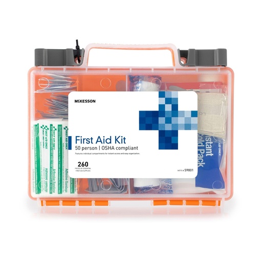 [BRSRGHAKCMCAACD4] McKesson First Aid Kit, OSHA Compliant 50 Person Kit for Car, Home, 12 ct | Office, Camping, Travel
