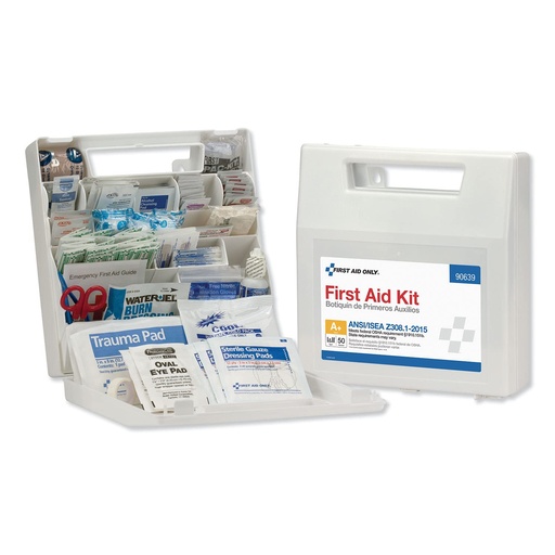 [BRSWKFT2BB6WIFA7] First Aid Only 90639 ANSI A+ 2015 and OSHA Compliant First Aid Kit, 50-Person Emergency First Aid Kit for Business, Home, Car, and Worksites, 183 Pieces