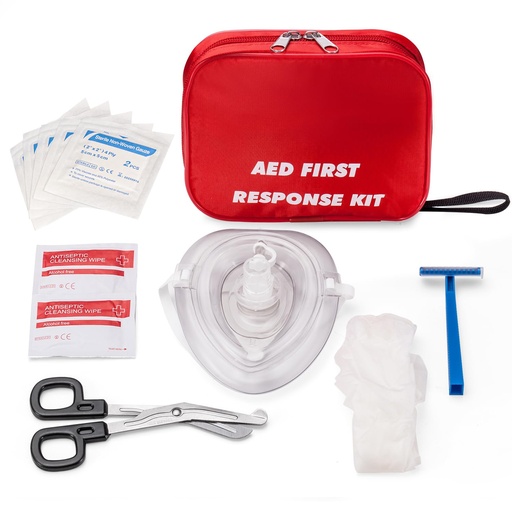 [BRSWGFTQBYHGGA3L] AED First Kit with CPR, Gloves, Razor, Scissors, Gauze Pads, and Cleansing Wipes for AED Training