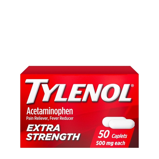 [BRSWGAY5DEHW2E3A] Tylenol Extra Strength 500 mg Acetaminophen Caplets, Pain Reliever & Fever Reducer, Acetaminophen for Minor Arthritis Pain, Headache, Backache & Toothache, 50 Ct
