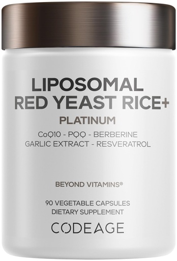 [BRSRGCA6DEBREGTJ] Codeage Liposomal Red Yeast Rice Supplement, CoQ10, Berberine, 90 Capsules | Liposomal red yeast rice, CoQ10, berberine, PQQ, resveratrol, garlic, grape seed extract. Non-GMO.