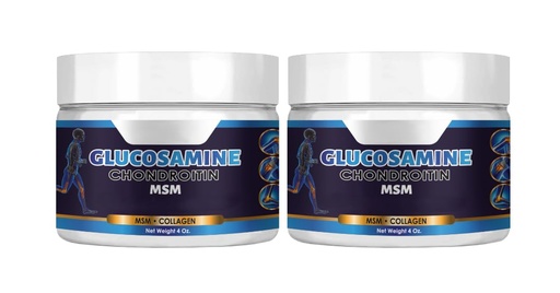[BRSRAAYRBMNAAC3P] Glucosamine Chondroitin MSM & Collagen Cream, 2 Pack, 8oz.