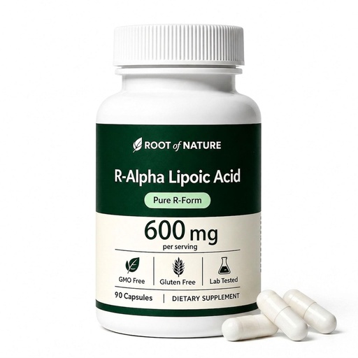 [BRSRY2T4DIMBMYI6] Root of Nature R-Alpha Lipoic Acid with Coconut Oil, Alpha Lipoic Acid Supplement Antioxidant Formula