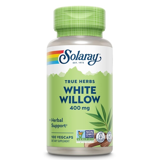 [BRSWIYT3OMAQ2F3C] SOLARAY White Willow Bark Capsules 400 mg for Men & Women, 100 Veg Caps