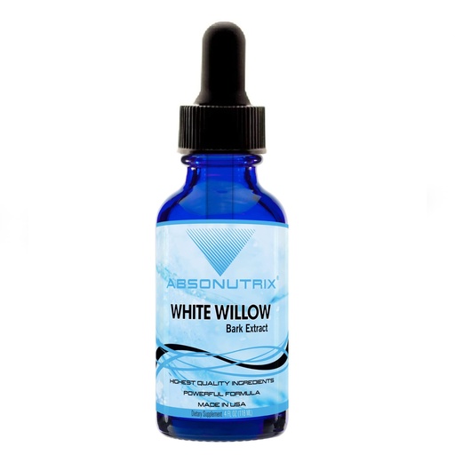 [BRSRMFL7BUNQI3TG] White Willow Bark Extract 590 mg, 4 Fl Oz Drops, 200 Servings, Bioavailability, Quick Absorption, Potent Ingredients, Cruelty-Free Products, Third-Party Tested, Non-GMO, Made in USA