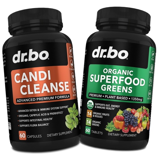 [BRSRMAYFAAJRAF3Z] Candi Cleanse & Organic Superfood Greens & Fruit Supplements - Oregano Balance Control Support Supplement Cleanser - Daily Energy Super Food Fruits and Veggies Supplement Tablets Plus Vegetable Foods