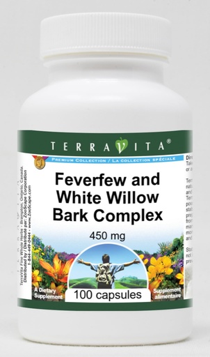 [BRSWI2QRPMMR6D3G] Headache Complex - Feverfew and White Willow Bark - 450 mg (100 Capsules, ZIN: 512934)