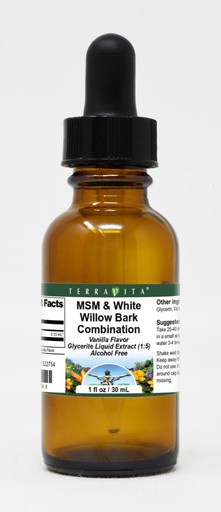 [BRSWG235O4CWGCTG] MSM & White Willow Bark Combination Glycerite Liquid Extract (1:5) - Vanilla Flavored (1 oz, ZIN: 522754)
