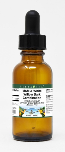 [BRSWG232DIORMCDL] MSM & White Willow Bark Combination Glycerite Liquid Extract (1:5) - Strawberry Flavored (1 oz, ZIN: 522753)