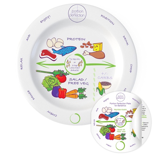 [BRSWGYACO4GREFDD] MELAMINE Bariatric Portion Control Plate 8”. Get the Bariatric Surgery Must-Haves for Longterm Weight Control to Guide your Gastric Sleeve or Bypass Journey