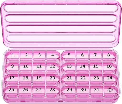 [BRSROBQQO4CBYCTU] Zoksi Monthly Pill Organizer 1 Times a Day, 30 Day Pill Box Organizer,One Month Pill Case for Travel, 31 Day Daily Medcine Container for Vitamins, Supplement & Medication(Purple)