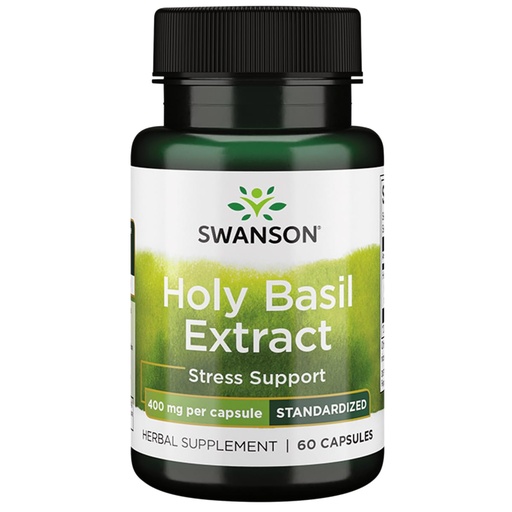 [BRSWIY36BQHQMCTE] Swanson Holy Basil Extract Tulsi 400 mg, 60 Capsules | Helps Tackle Stress, a High-Powered Ayurvedic Adaptogen Standardized for 2% Ursolic Acid for Reliable Support