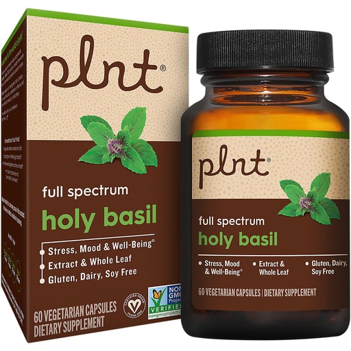 [BRSROHDYCIHRQD36] Holy Basil a" Full Spectrum a" Supports Stress, Mood, & Wellbeing (60 Vegetarian Capsules)