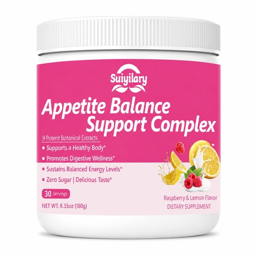 [BRSRGFANOZYGODT6] Suiyilary Cutting Drink Mix Powder, Yerba Mate, Natural 9 Plant Extracts, Digestive Gut Healthy for Women Men, Sugar-Free, Raspberry Lemon 30 Servings