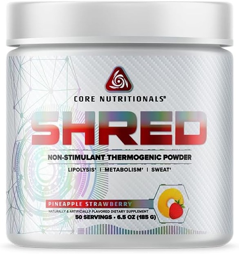 [BRSWYEDYC57BYE3J] Core Nutritionals Platinum Shred Non-Stimulant, fettforbrenning, termogent pulver med 1G Acetyl-L-karnitin 50 serveringer (Pineple Strawberry)