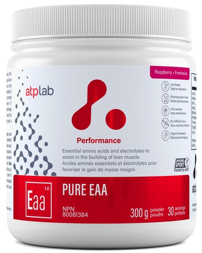 [BRSWGAIHAR5BYYA7] ATP LAB Pure EAA Powder, 300g - Raspberry Flavor - Complete 11 EAAs Blend - L-Lysine & L-Methionine Supplement - Essential Amino Acids with Electrolytes for Active Living and Post-Exercise Support