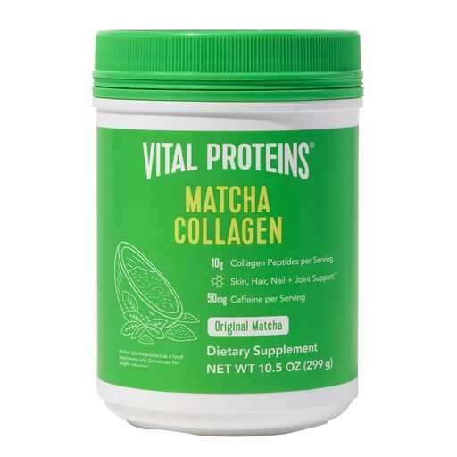 [BRSRMHQPOAIWGA3Z] Vital Proteins Matcha Collagen Peptides Powder Supplement, Matcha Green Tea Powder, 10.5 oz, Original Flavored