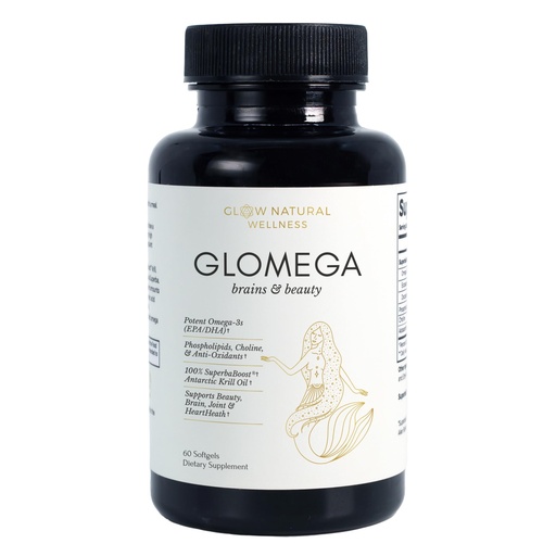 [BRSREZQFOIPRECDO] GLOMEGA - Antarctic Krill Oil Omega-3 Supplement for Women, Omega 3 Fatty Acids EPA & DHA 1000mg - 60 Softgels