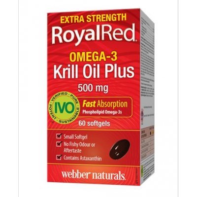 [BRSWKH35B4FRSEAY] Webber Naturals RoyalRed® Krill Oil Plus, Extra Strength, 500 mg, 60 Softgels