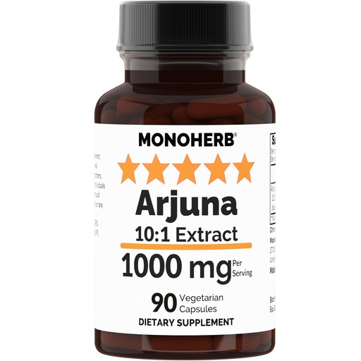 [BRSROGQQCQNAM2TB] Arjuna 10:1 Extract - 1000 mg per Serving. Serving Size: 2 Capsules. 45 Servings per Bottle.
